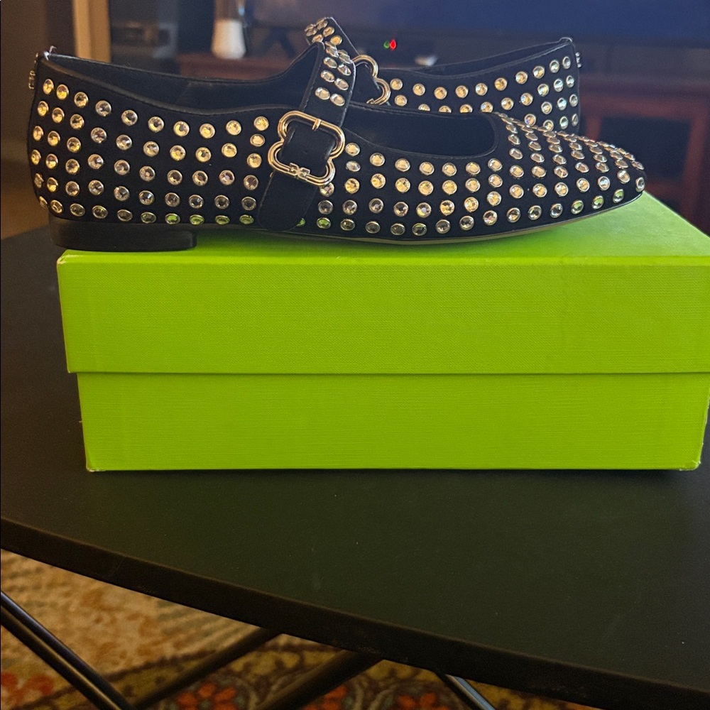 Sam Edelman Black Studded Slip-On Loafers - Picture 2 of 5